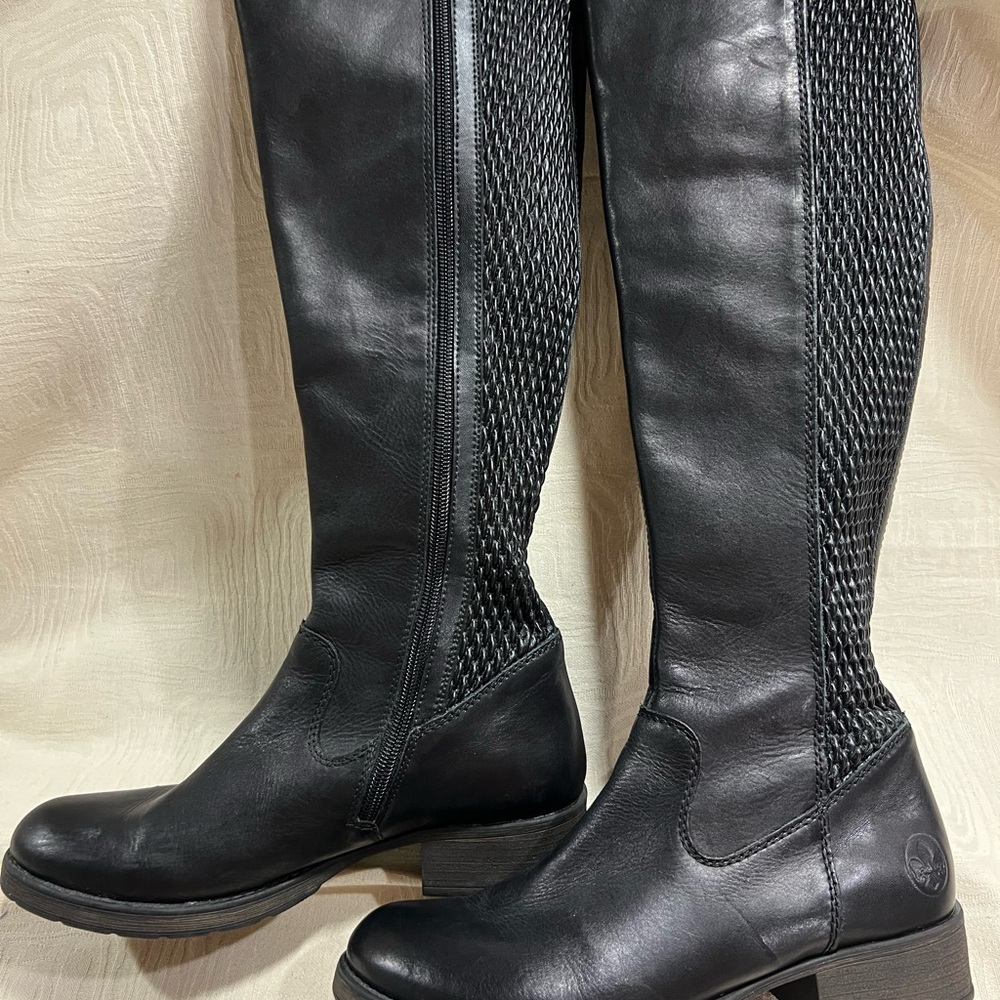 Rieker Black Over the Knee Boots